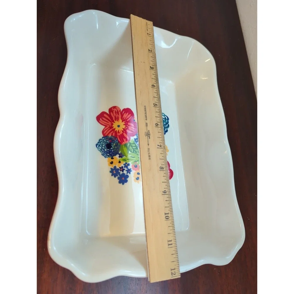 Pioneer Woman Ceramic Casserole Dish Salt Shaker Plate Butter Dish Base 4pc